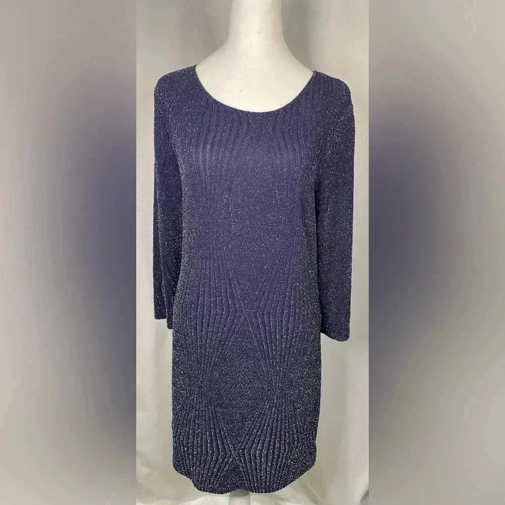 Trixxi women’s dress long sleeve metallic shimmer - Picture 1 of 7